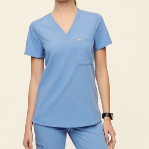 FIGS ceil blue one pocket scrub top size small!